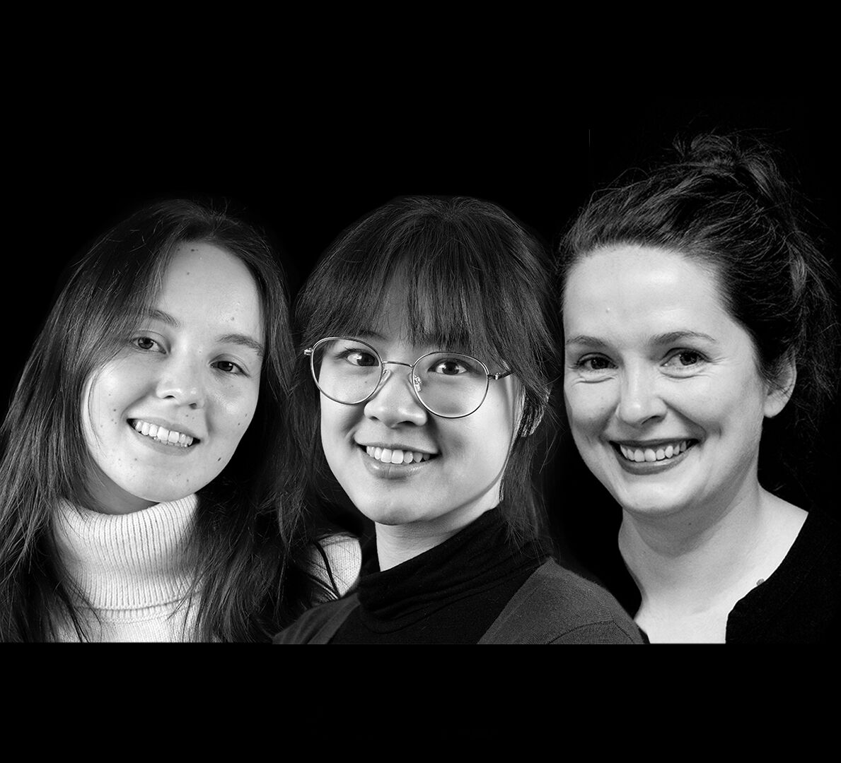 Eine schwarz-weiß Collage mit dem A-Team bestehend aus Ann-Kathrin, Anita und Alexandra